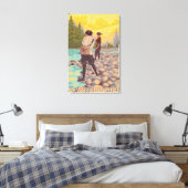 Toile Scène de pêche à la mouche des femmes du New Hamps (Insitu(Chambre))