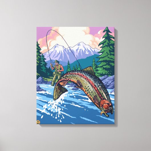 Toile Scène de pêcheurs du MaineAngler (Recto)