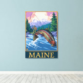 Toile Scène de pêcheurs du MaineAngler (Insitu (Plancher de Bois))