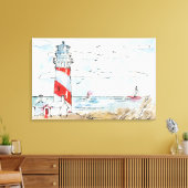 Toile Scène de phare rouge et blanc (Insitu(Salon))