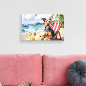 Toile Scène de plage avec Airedale Terrier (Insitu(Salon))
