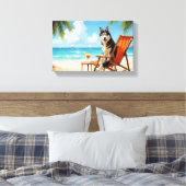 Toile Scène de plage avec un Malamute d'Alaska (Insitu(Chambre))