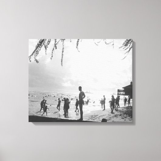Toile Scène de plage de Waikiki à Honolulu (Recto)