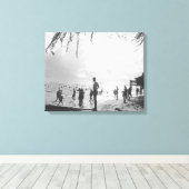 Toile Scène de plage de Waikiki à Honolulu (Insitu (Plancher de Bois))