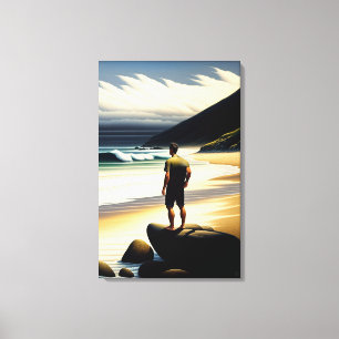 Toile Scène de plage en Nouvelle-Zélande - Imprimer en t