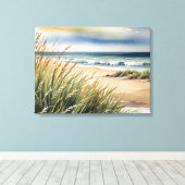 Toile Scène de plage et d'océan à l'aquarelle (Insitu (Plancher de Bois))