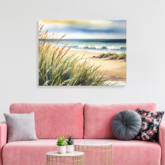 Toile Scène de plage et d'océan à l'aquarelle (Insitu(Salon))
