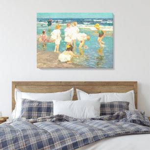 Toile Scène de plage impressionniste vintage