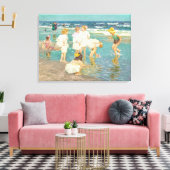 Toile Scène de plage impressionniste vintage (Insitu(Salon))