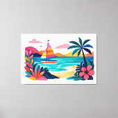 Toile Scène de plage rétro moderne 01 (Recto)
