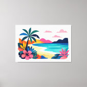 Toile Scène de plage rétro moderne 02 (Recto)