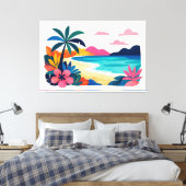 Toile Scène de plage rétro moderne 02 (Insitu(Chambre))