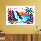 Toile Scène de plage rétro moderne 03 (Insitu(Salon))