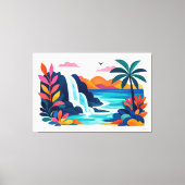 Toile Scène de plage rétro moderne 03 (Recto)