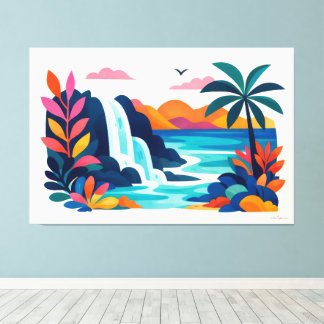 Toile Scène de plage rétro moderne 03