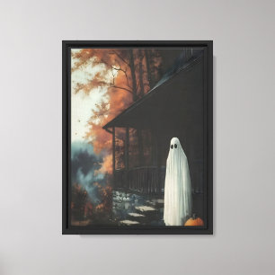 Toile Scène de Porche fantôme et Citrouille