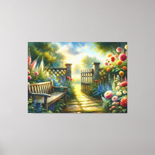 Toile Scène de porte de jardin ensoleillé