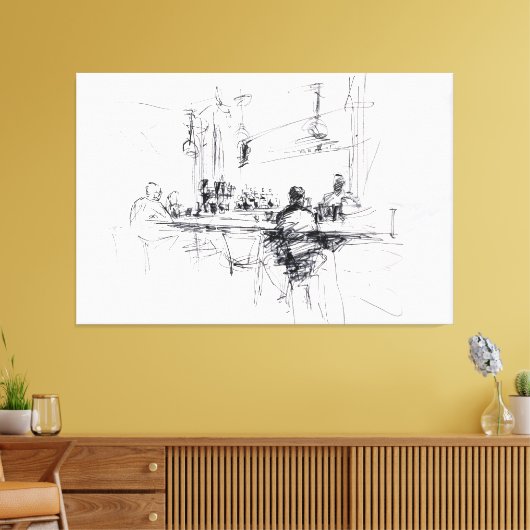 Toile Scène de restaurant Abstraite - (Insitu(Salon))