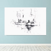 Toile Scène de restaurant Abstraite - (Insitu (Plancher de Bois))