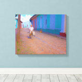 Toile Scène de rue à Trinidad, Cuba (Insitu (Plancher de Bois))