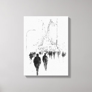 Toile Scène de rue Abstraite