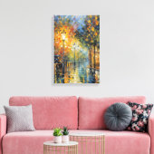 Toile Scène de rue impressionniste par une soirée romant (Insitu(Salon))