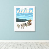 Toile Scène de traînée de chien - Iditarod, Alaska (Insitu (Plancher de Bois))