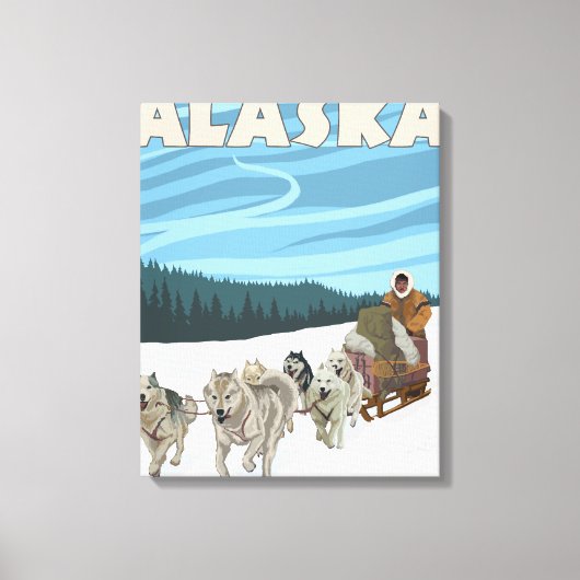 Toile Scène de traînée de chien - Katmai, Alaska (Recto)