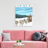 Toile Scène de traînée de chien - Katmai, Alaska (Insitu(Salon))
