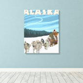 Toile Scène de traînée de chien - Katmai, Alaska (Insitu (Plancher de Bois))