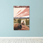 Toile Scène de YellowstoneBison (Insitu (Plancher de Bois))