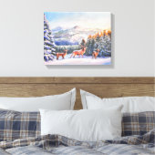 Toile Scène d'hiver avec trois cerfs (Insitu(Chambre))