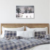 Toile Scène d'hiver, colline et arbres, hutte (Insitu(Chambre))