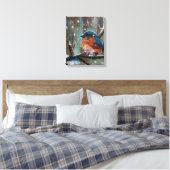 Toile Scène d'hiver des oiseaux de l'Est du Bluebird Son (Insitu(Chambre))