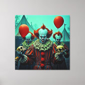 Toile Scène d'horreur de clown déplaisant (Recto)