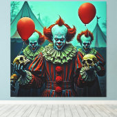 Toile Scène d'horreur de clown déplaisant (Insitu (Plancher de Bois))