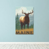 Toile Scène du MaineElk (Insitu (Plancher de Bois))