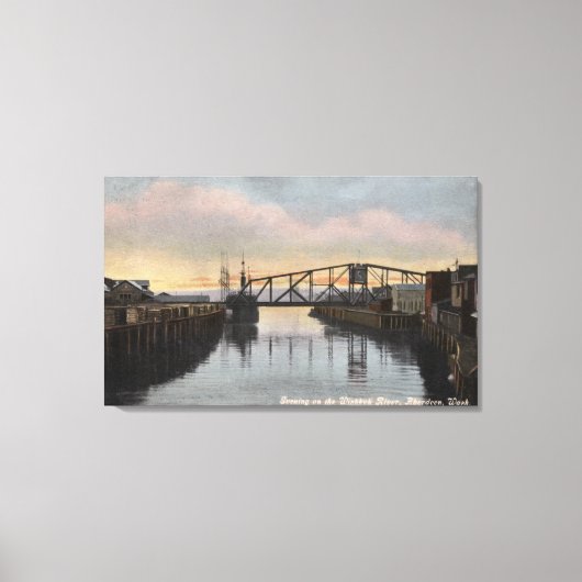 Toile Scène du soir sur la rivière Wishkah (Recto)