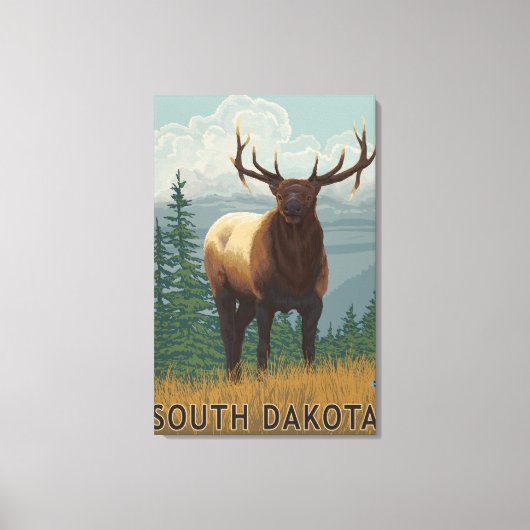 Toile Scène Elk Dakota du Sud (Recto)