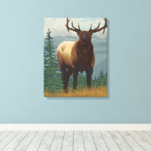 Toile Scène Elk Dakota du Sud (Insitu (Plancher de Bois))
