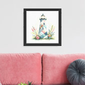Toile Scène florale de phare en patchwork côtier (Insitu(Salon))