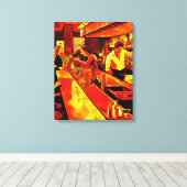 Toile Scène Fun Bar | Barman et clients (Insitu (Plancher de Bois))