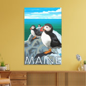 Toile Scène MainePuffins (Insitu(Salon))