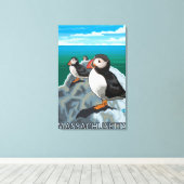 Toile Scène MassachusettsPuffins (Insitu (Plancher de Bois))