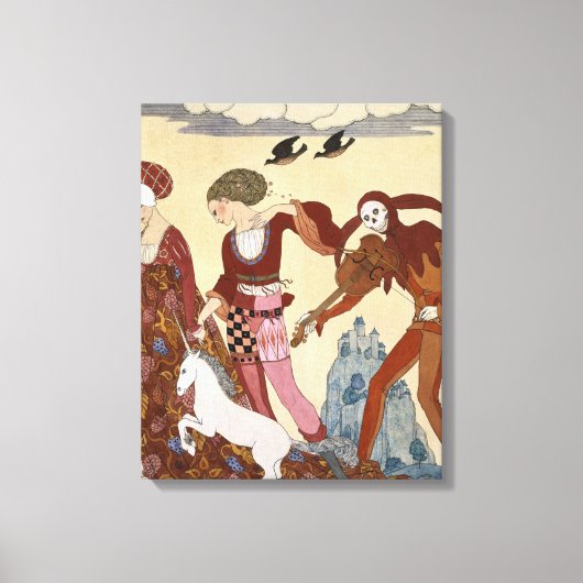 Toile Scène médiévale par Georges Barbier (Recto)