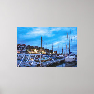 Toile Scène nocturne traditionnelle de la ville de pêche