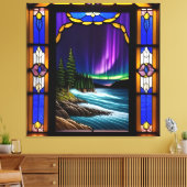 Toile Scène océanique et affichage couleur Aurora (Insitu(Salon))