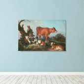 Toile Scène pastorale à la vache (Insitu (Plancher de Bois))