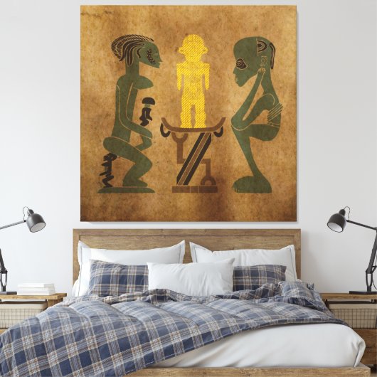 Toile scène rituel de la gravure de roche (Insitu(Chambre))