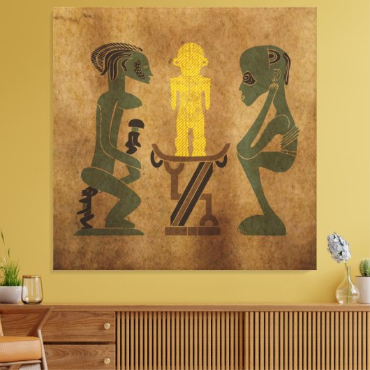 Toile scène rituel de la gravure de roche (Insitu(Salon))